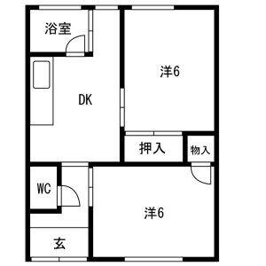 紫ハイツ(2DK/1階)の間取り写真