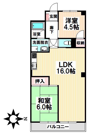 赤坪第2小菅ビル(2LDK/1階)の間取り写真