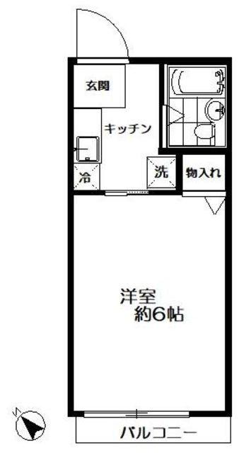 ハイムコルバン(ワンルーム/2階)の間取り写真