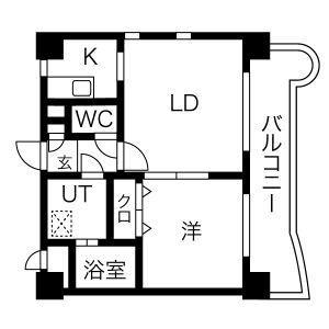 ビエラコート大橋(1LDK/2階)の間取り写真