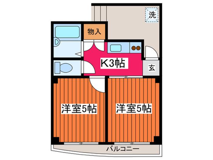 MTビル(2K/3階)の間取り写真