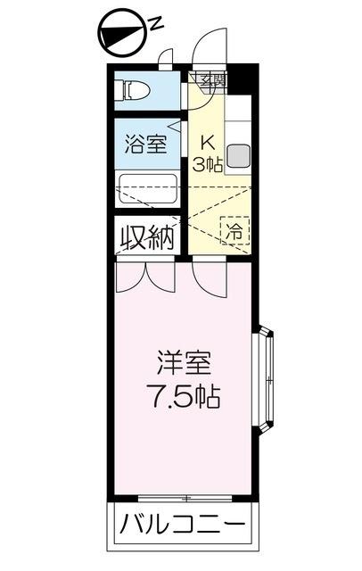 タプロコート貝ヶ森(1K/1階)の間取り写真