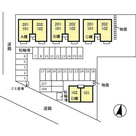 クレールヴィラ三和A(2LDK/1階)の間取り写真
