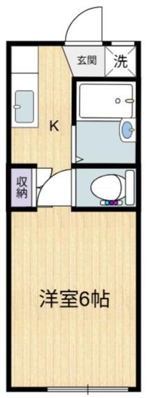 パークサイドアゼリア(1K/2階)の間取り写真