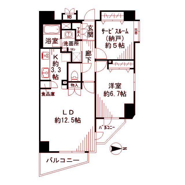 エグゼプリュート大師駅前(1SLDK/11階)の間取り写真