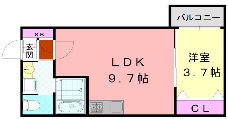 H-MAISON衣摺III(1LDK/1階)の間取り写真