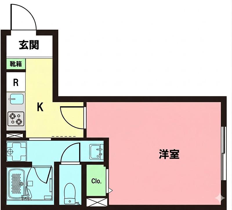 セレーノかしわ台(1K/2階)の間取り写真