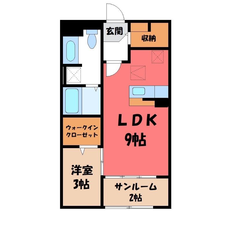 グレイスタウンC(1LDK/1階)の間取り写真