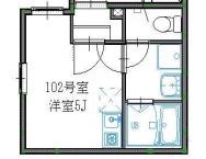 PRESI入谷(1LK/1階)の間取り写真