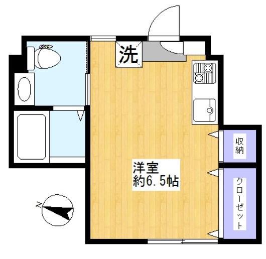 クレセール下北沢(ワンルーム/1階)の間取り写真