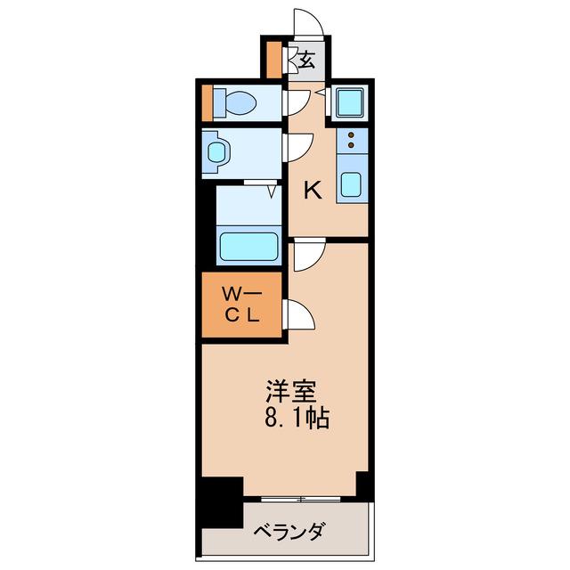 プレサンスジェネ丸の内(1K/4階)の間取り写真