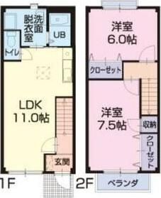 エスペランサ(2LDK/1階)の間取り写真