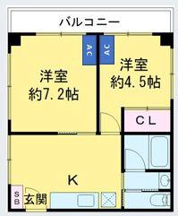 エージーコーポ東高円寺(2DK/2階)の間取り写真