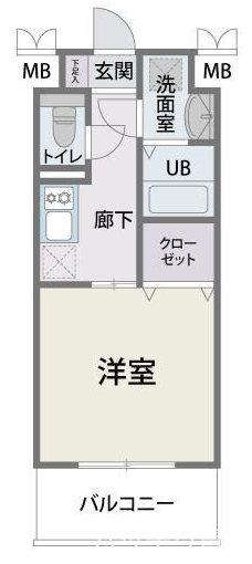 CAVANA天神(1K/13階)の間取り写真