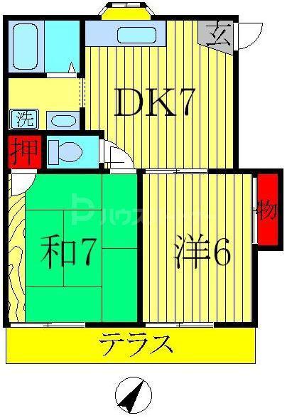 第2松並コーポ(2DK/1階)の間取り写真
