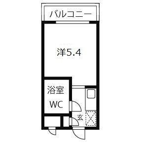 ライオンズマンション三宮(ワンルーム/4階)の間取り写真