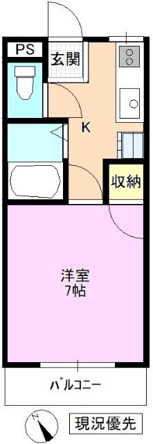 マンションサカシタ(1K/2階)の間取り写真
