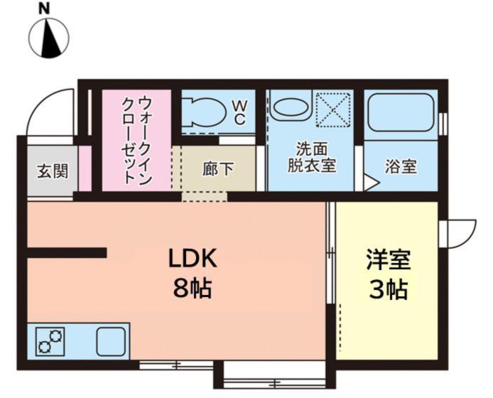 さくらステージ九工大前(1LDK/2階)の間取り写真
