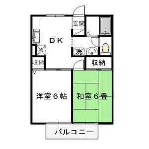 フレンド宝木C(2DK/2階)の間取り写真