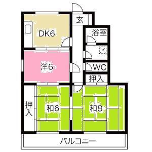 加藤コーポ(3DK/1階)の間取り写真