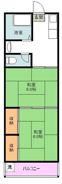 幸荘(2K/2階)の間取り写真
