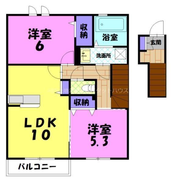 フォーゲルテラス グリューンⅣ(2LDK/1階)の間取り写真