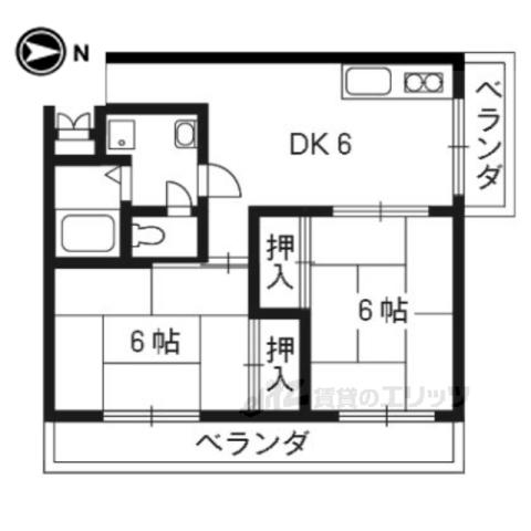 コープキザキ(2DK/1階)の間取り写真