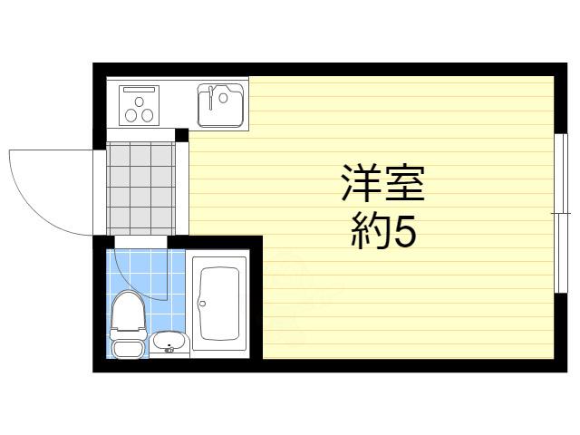 エンゼルハイム(ワンルーム/4階)の間取り写真