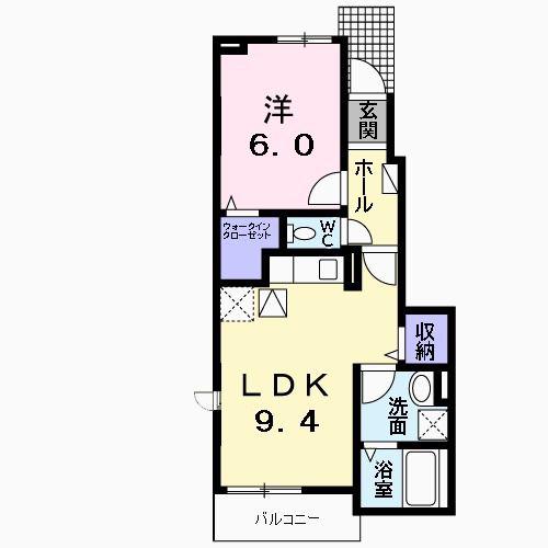 パーク追分(1LDK/1階)の間取り写真
