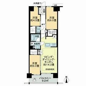 プレシス小岩ヴェルデ(3LDK/8階)の間取り写真