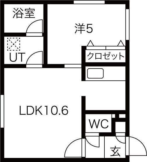 ブロッサム琴似(1LDK/4階)の間取り写真