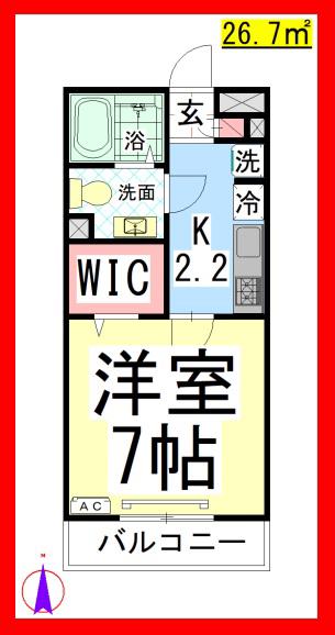 DLベルソス高倉A(1K/3階)の間取り写真