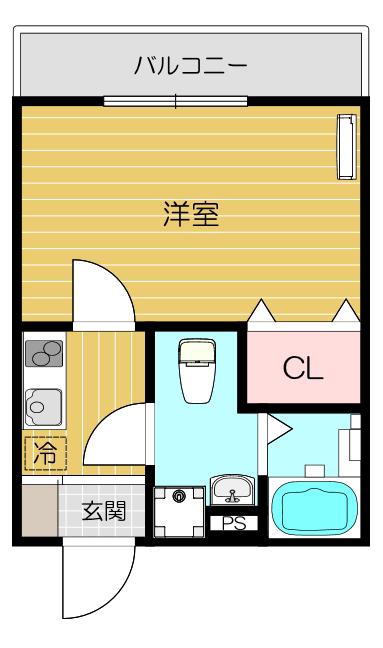 サリエンテKK(1K/3階)の間取り写真