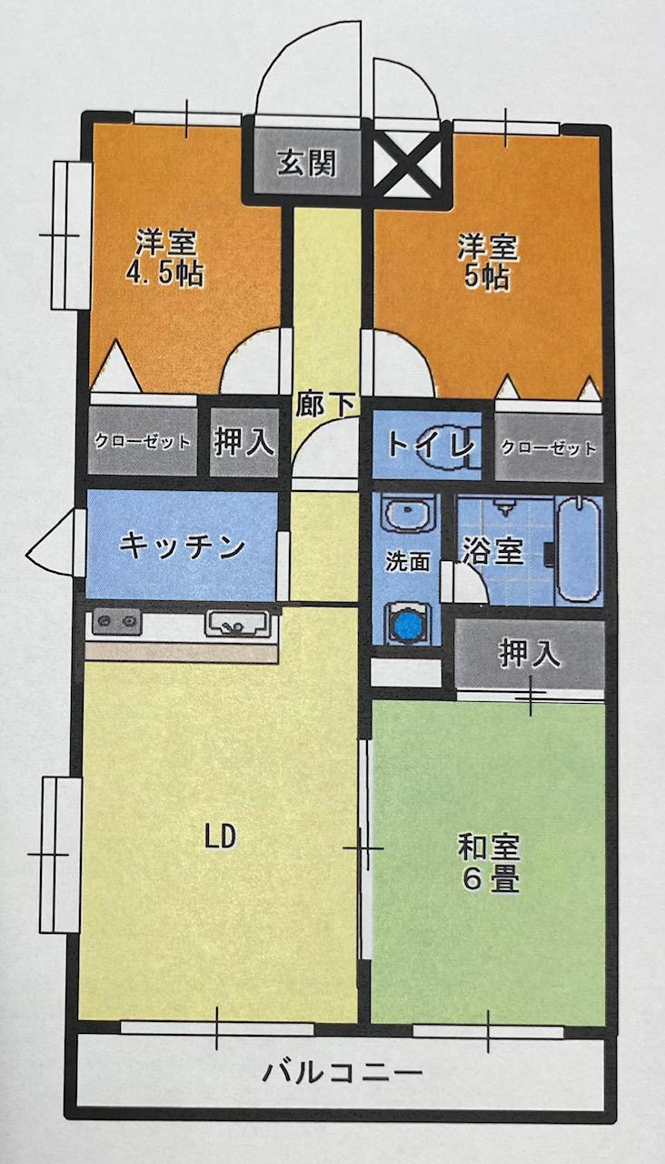 グランドパレスNS-2(3LDK/6階)の間取り写真