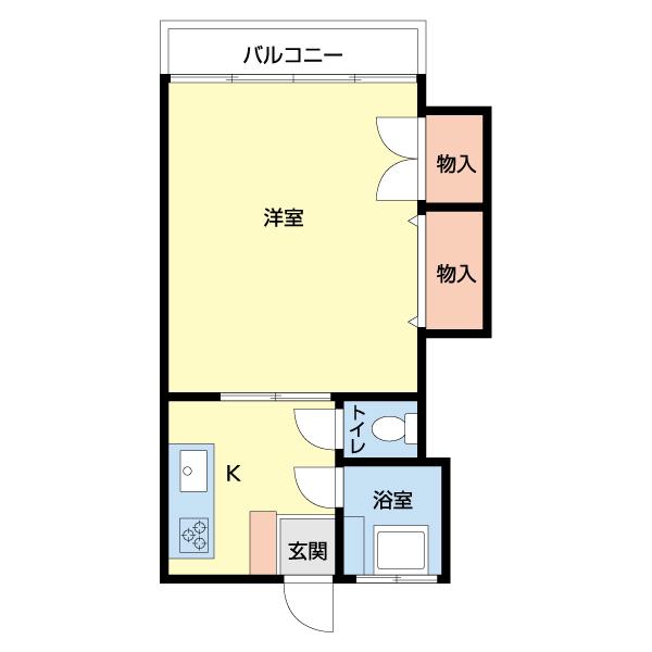 浦和サンコーポ(1K/3階)の間取り写真