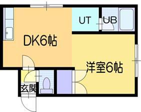 リーブルひばりB(1DK/4階)の間取り写真