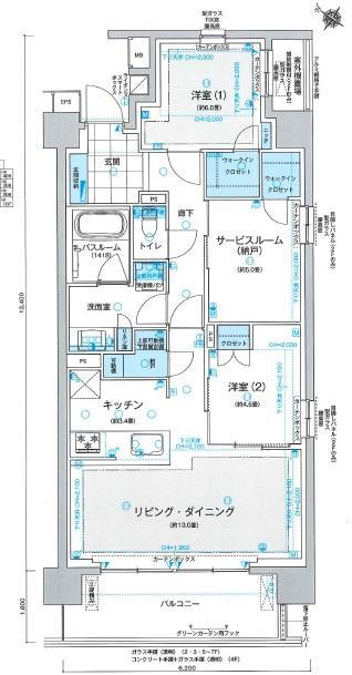 ライオンズ青砥レジデンス(3LDK/4階)の間取り写真