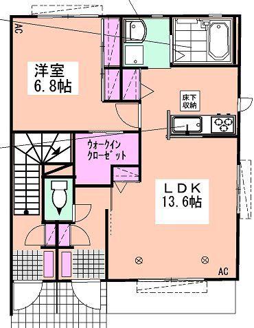 カナール(1LDK/1階)の間取り写真