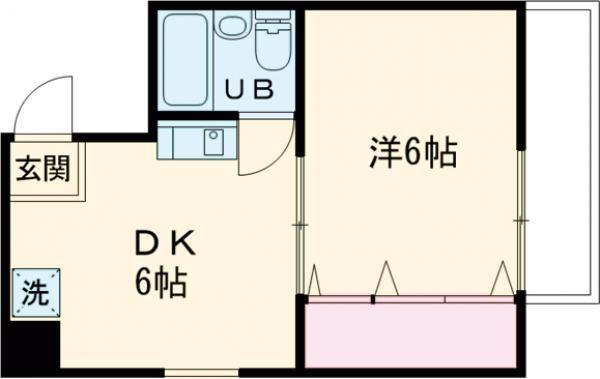 シャルマンフジ学園都市(1DK/2階)の間取り写真