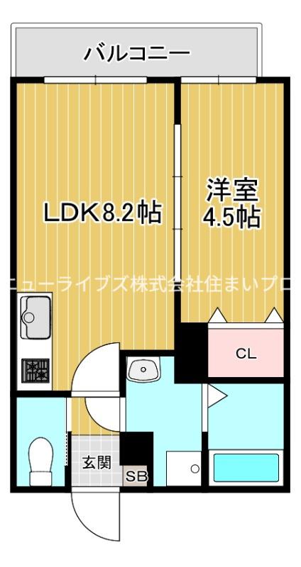 ティオアルバ(1LDK/2階)の間取り写真