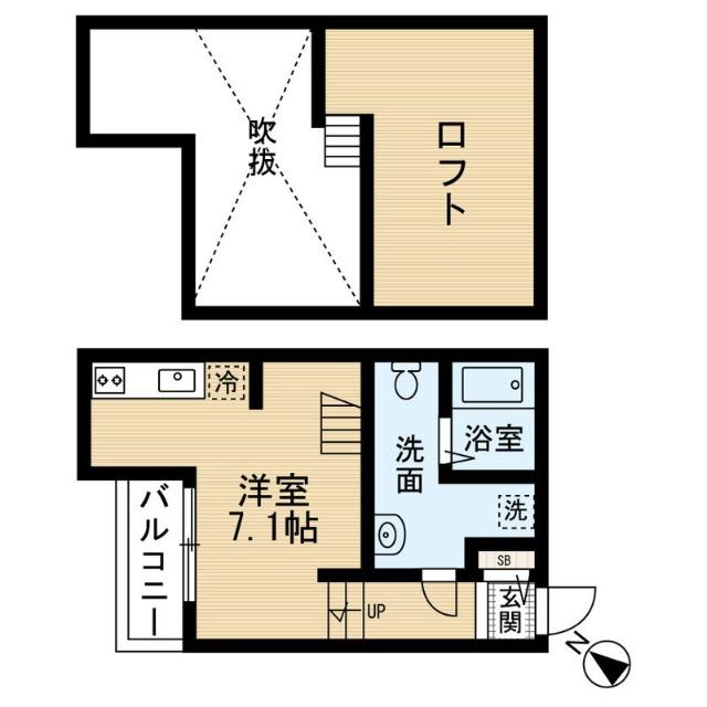 アートビレッジII(1SK/1階)の間取り写真