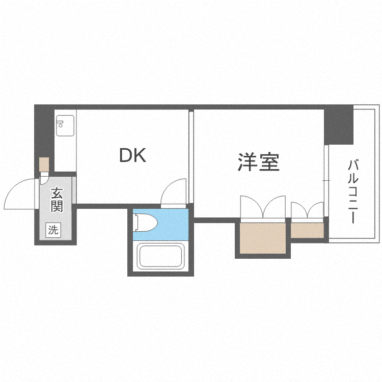ノースタウンハウス(1DK/11階)の間取り写真