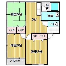 サニープレイス東 A(3DK/1階)の間取り写真