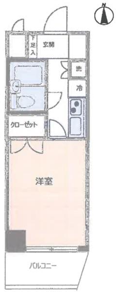 ヴェルデール駒沢(1K/5階)の間取り写真