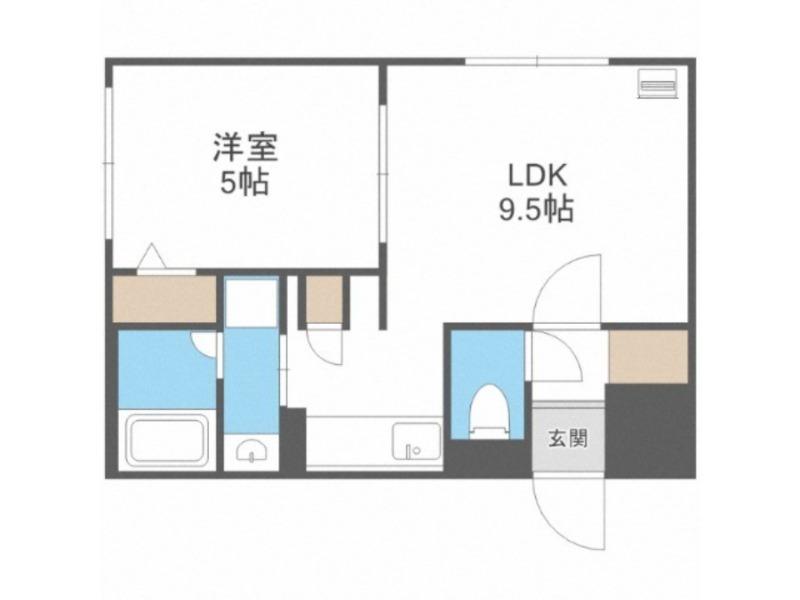 RIVA PIATTA(1LDK/3階)の間取り写真