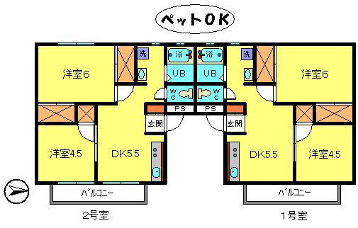 ガーデンハイツ(2DK/3階)の間取り写真