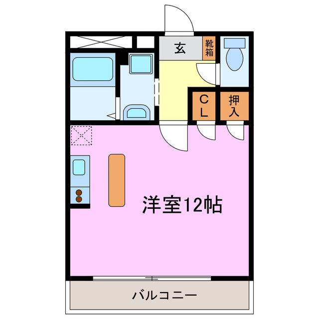 パークハウスタカシ(ワンルーム/3階)の間取り写真