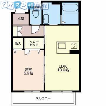 マストタウン上所C棟(1LDK/1階)の間取り写真
