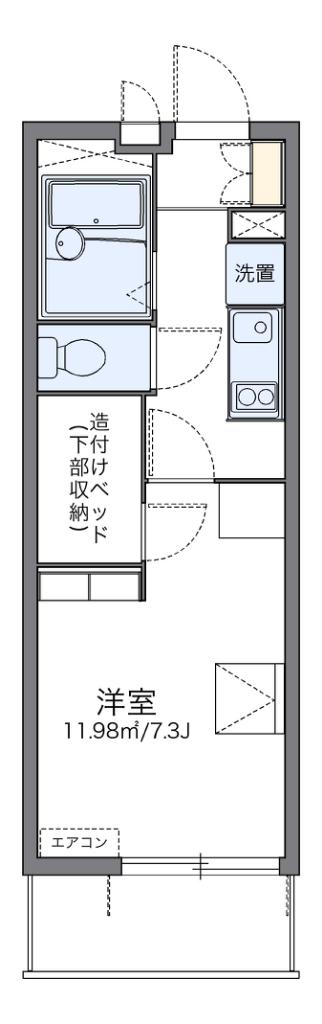 レオパレス中川MTM(1K/3階)の間取り写真