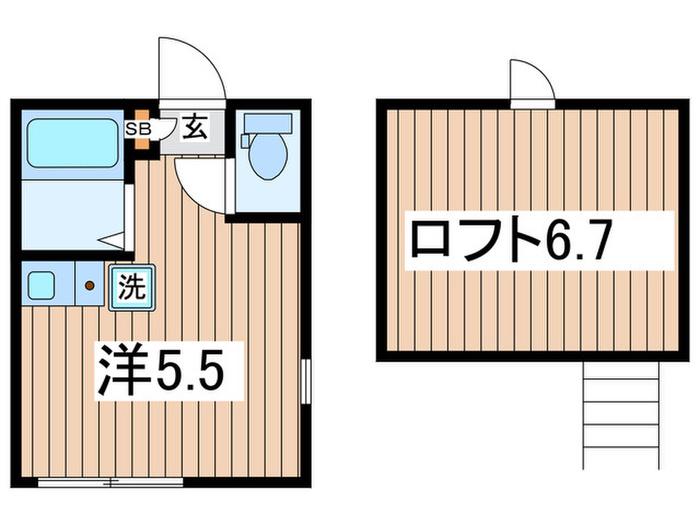 月ハウスたかとり(ワンルーム/2階)の間取り写真